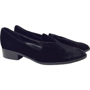 Marc‎ Fisher Traycee2 Women's Size 7.5 Black Velvet Slip On Loafers Shoes